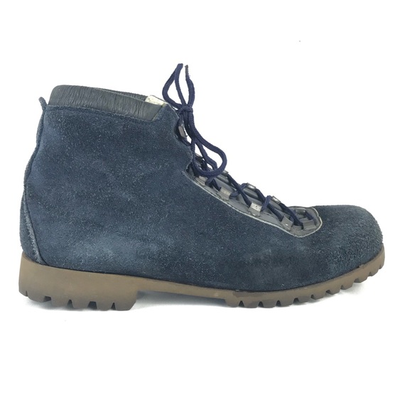 Vintage Blue Suede Hiking Boots Hiker Booties Sz 7 - Picture 2 of 8